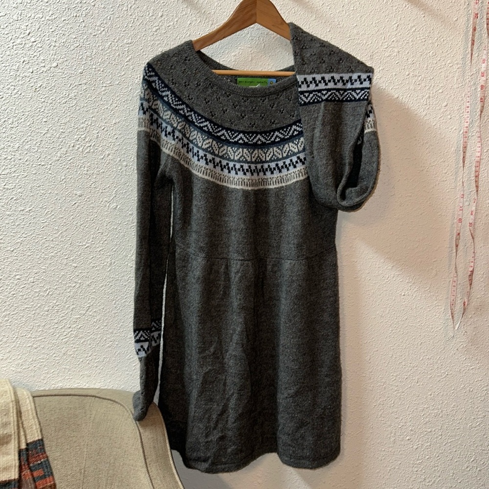 Alpaca wool blend sweater dress Made in Peru